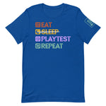 Eat, Sleep, Playtest, Repeat T-Shirt (Colorful)