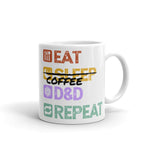Eat, Sleep, D&D, Repeat Mug